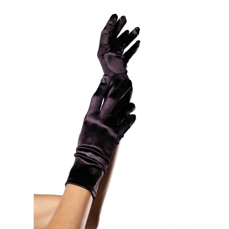 LEG AVENUE SATIN WRIST LENGTH GLOVES