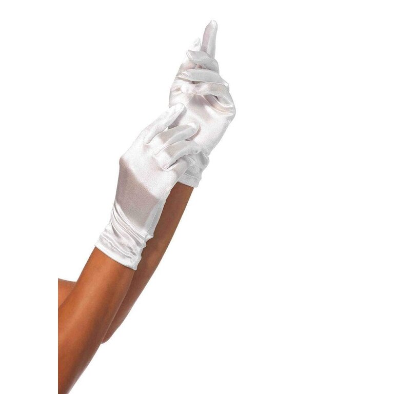 LEG AVENUE SATIN WRIST LENGTH GLOVES