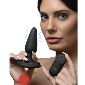 XR BRANDS LASER HEART RECHARGABLE SILICONE ANAL  PLUG W/ REMOTE