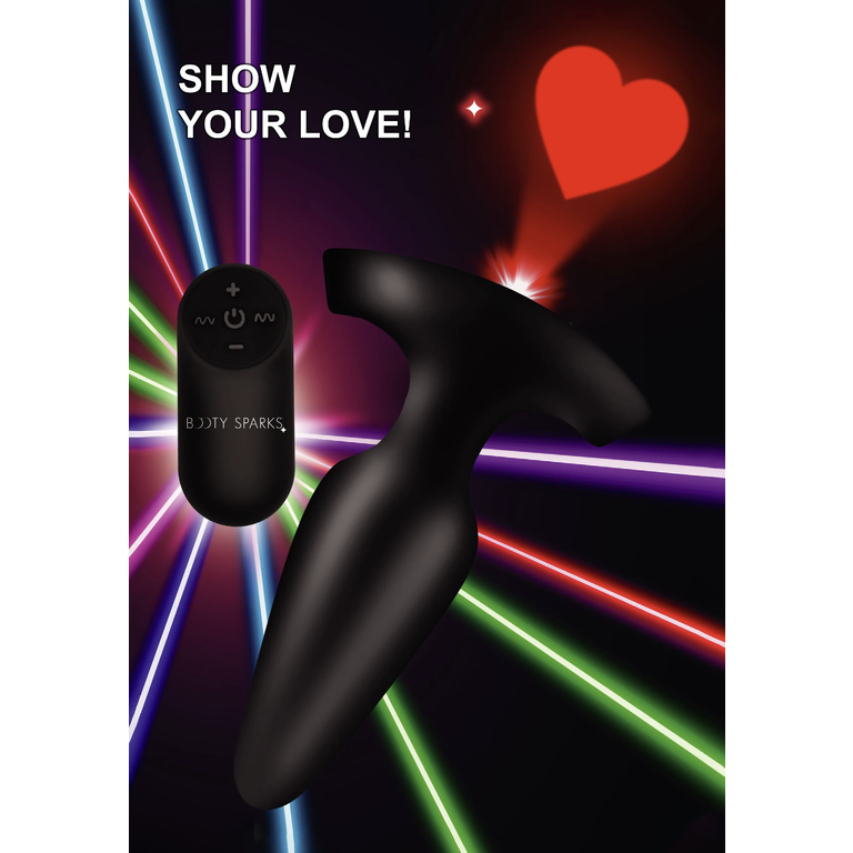 XR BRANDS LASER HEART RECHARGABLE SILICONE ANAL  PLUG W/ REMOTE