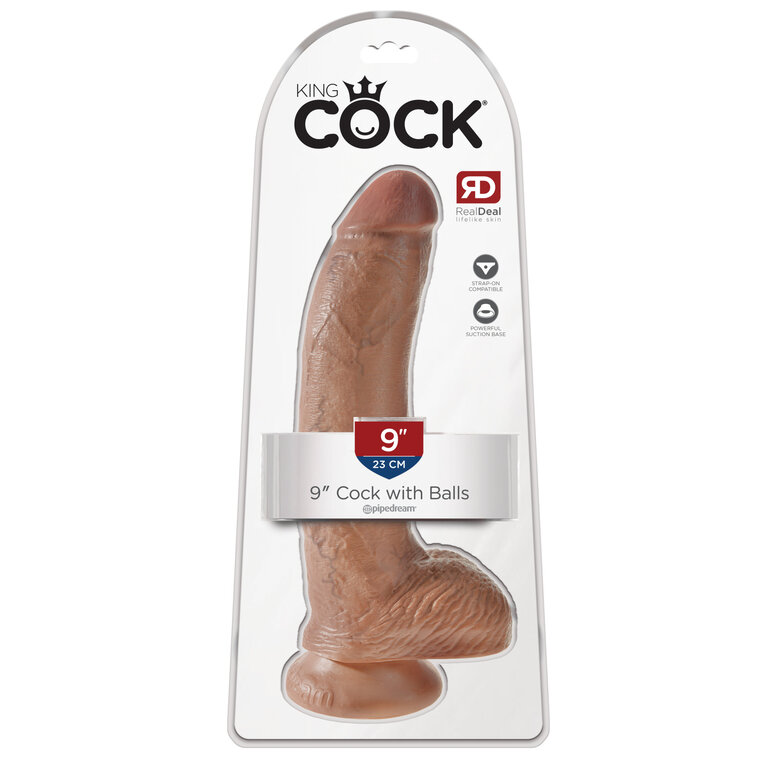 PIPEDREAM KING COCK 9 IN COCK W/BALLS TAN