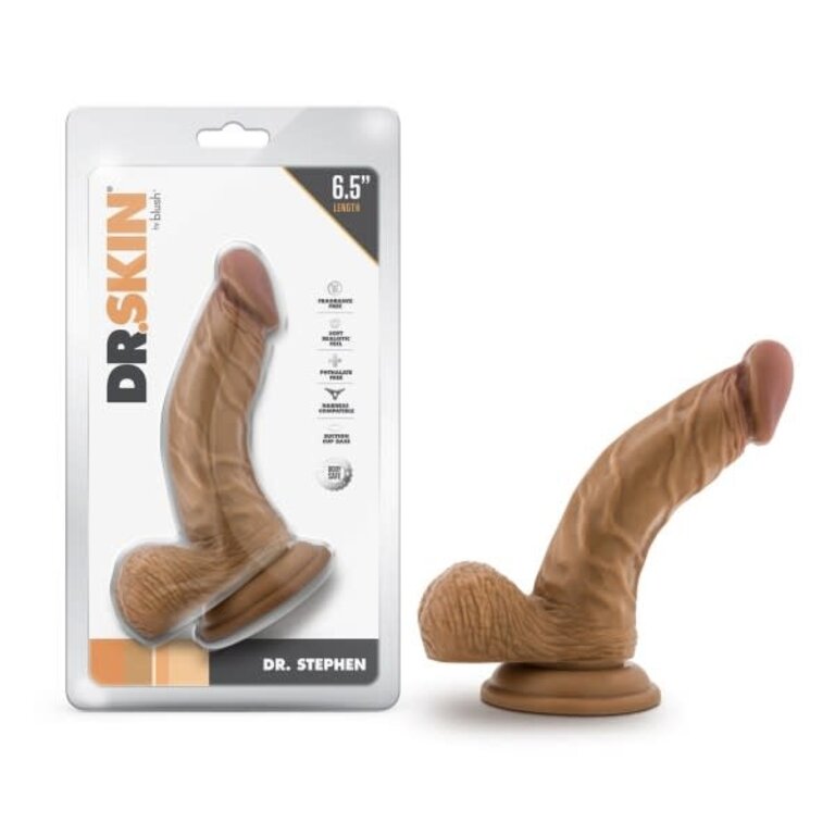 BLUSH NOVELTIES DR. SKIN DR. STEPHEN 6.5IN DILDO W/ BALLS TAN