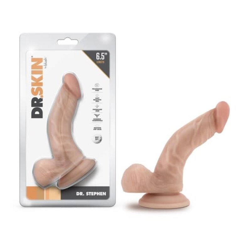BLUSH NOVELTIES DR. SKIN DR. STEPHEN 6.5IN DILDO W/ BALLS BEIGE