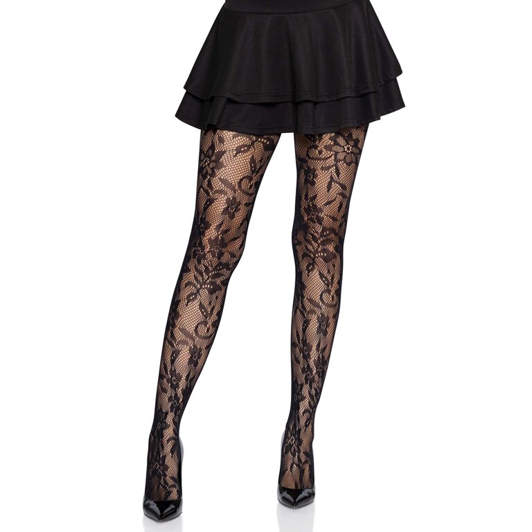 LEG AVENUE CHANTILLY FLORAL LACE TIGHTS