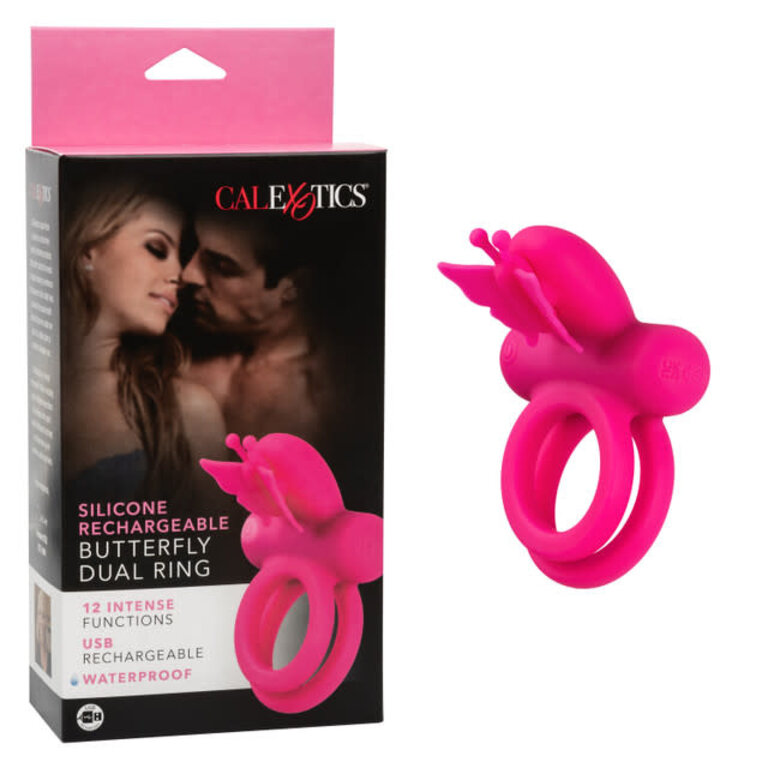 CALIFORNIA EXOTIC SILICONE RECHARGEABLE BUTTERFLY DUAL RING