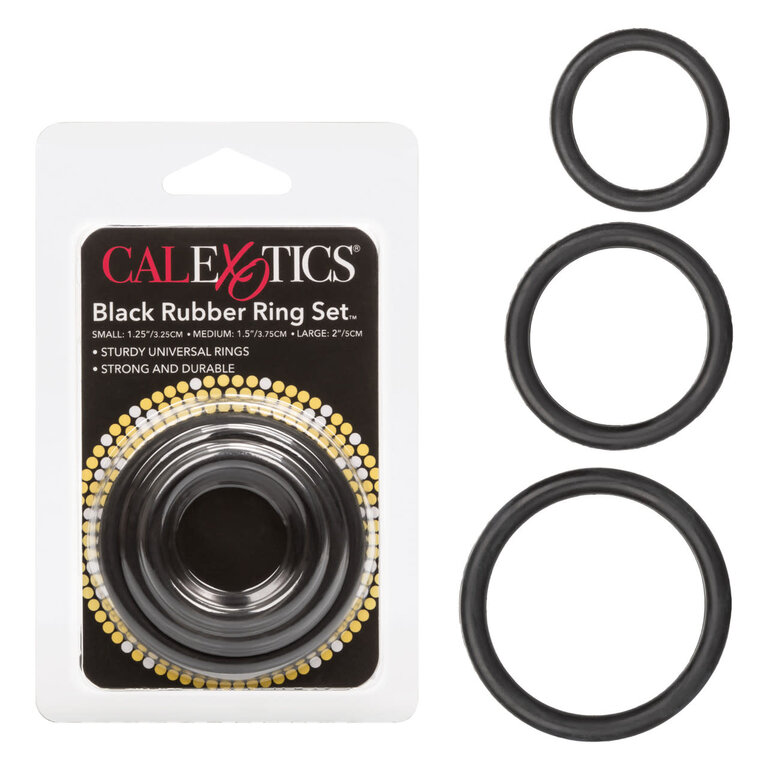 CALIFORNIA EXOTIC RUBBER RING BLACK 3PC SET