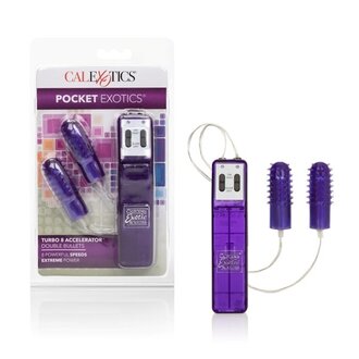 CALIFORNIA EXOTIC POCKET EXOTIC TURBO 8 DOUBLE BULLET W/ SLEEVE