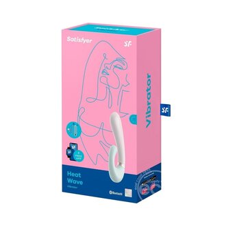 SATISFYER HEAT WAVE SILICONE WARMING APP RABBIT - MINT