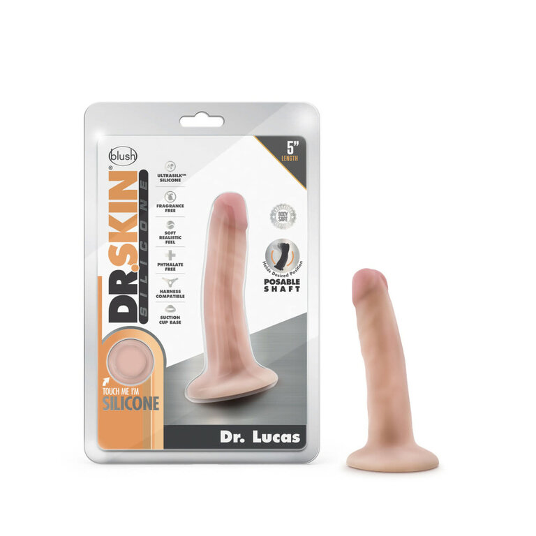 BLUSH NOVELTIES DR SKIN DR LUCAS 5 IN DONG W/ SUCTION CUP VANILLA