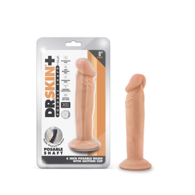BLUSH NOVELTIES DR SKIN PLUS 6IN POSEABLE DILDO VANILLA