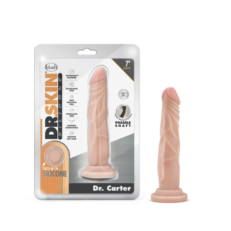 BLUSH NOVELTIES DR SKIN SILICONE DR CARTER 7 IN VANILLA