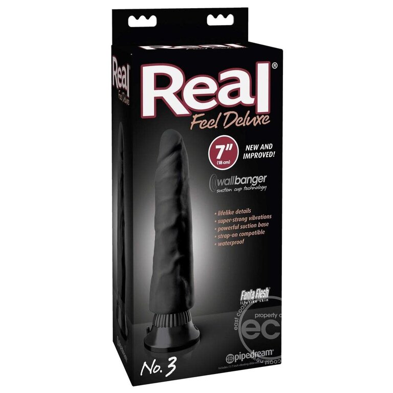 PIPEDREAM REAL FEEL DELUXE #3 BLACK 7IN