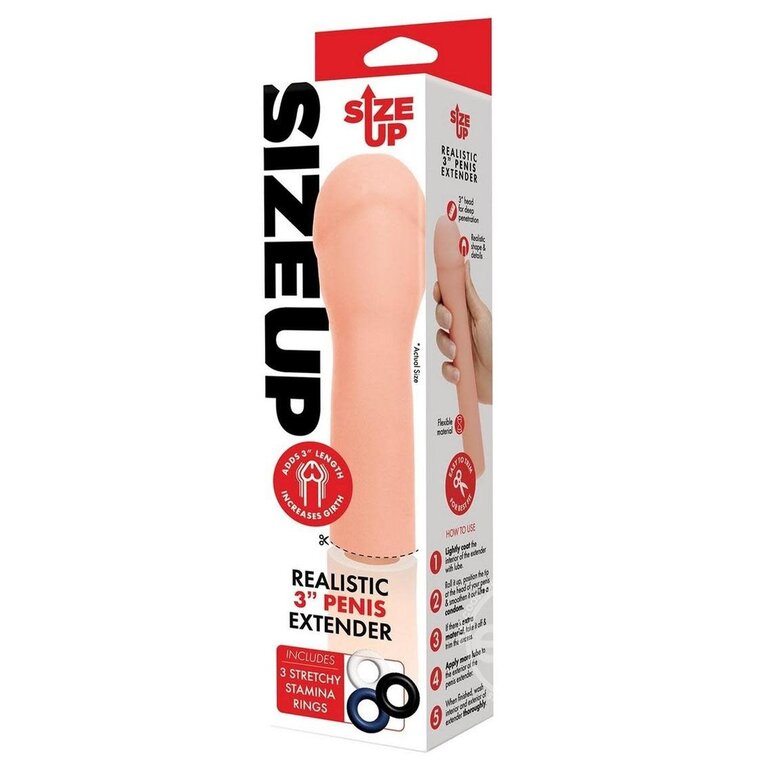 SIZE UP SU 3 IN. REALISTIC PENIS EXTENDER