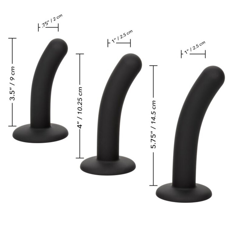 CALIFORNIA EXOTIC PEGGING KIT BLACK BOUNDLESS SILICONE CURVE