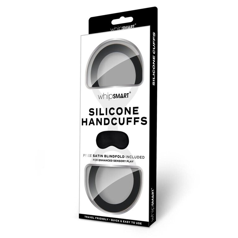 WHIPSMART SILICONE HANDCUFFS WITH EYE MASK