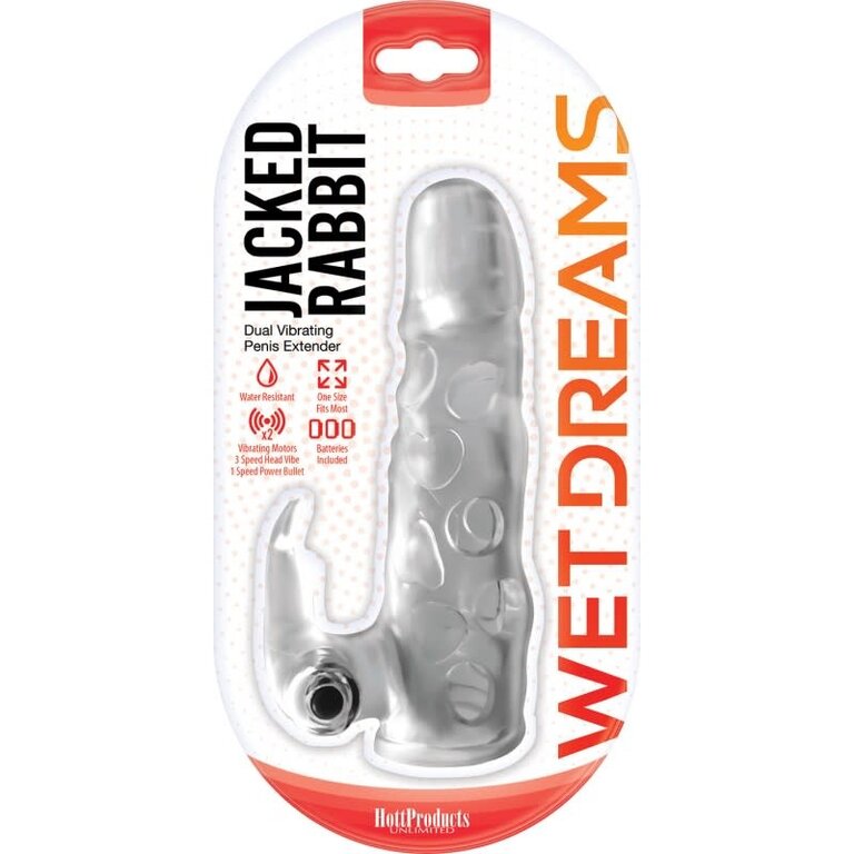 HOTT PRODUCTS ACKED RABBIT EXTENSION SLEEVE W/ POWER BULLET