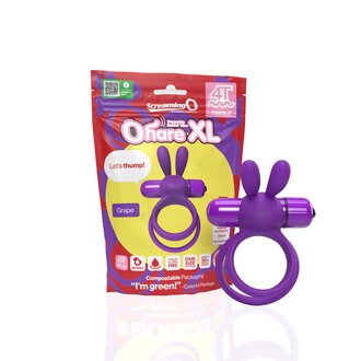 SCREAMING O 4T Ohare XL Silicone Rabbit Vibrating Cock Ring - Grape