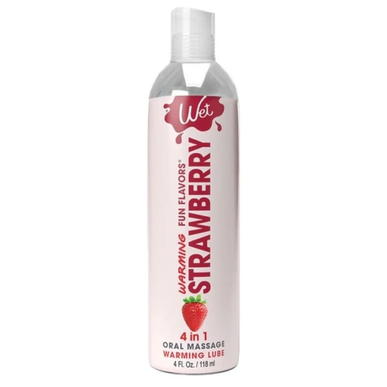 WET LUBE WARMING 4OZ STRAWBERRY 4 IN 1