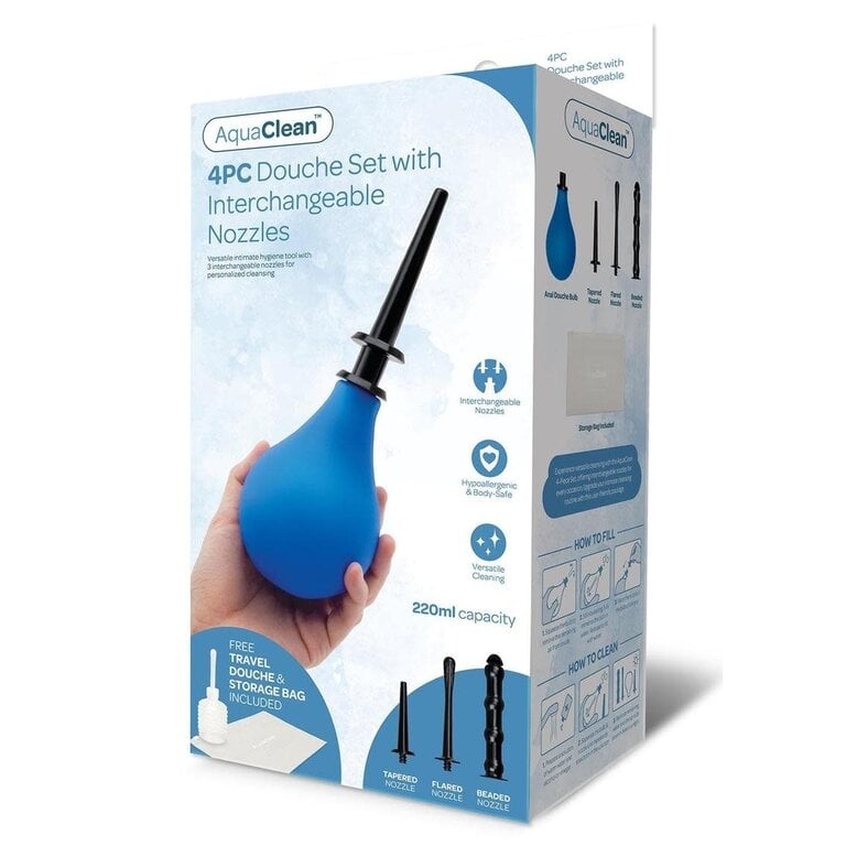 ACQUACLEAN 4PC DOUCHE W/ CHANGEABLE NOZZLE 220ML
