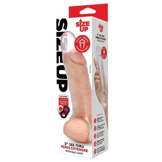 SIZE UP SU 2 IN. SEE-THRU PENIS EXTENDER W/ BALL LOOP