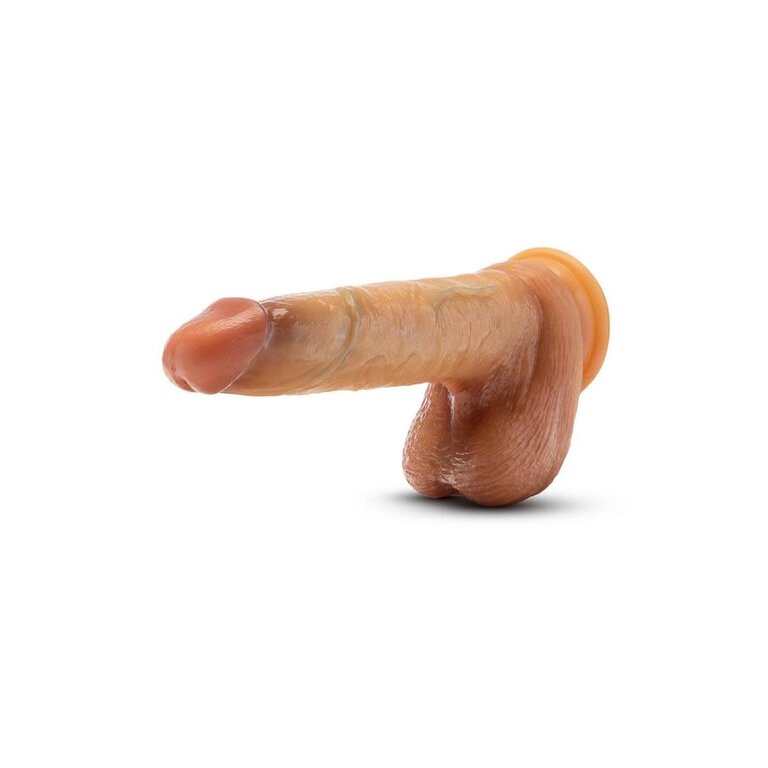 BLUSH NOVELTIES RENAISSANCE DAVINCI 8 IN SLIDING FORESKIN DILDO TAN