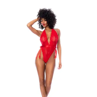 MAPALE HIGHT CUT RED BODYSUIT