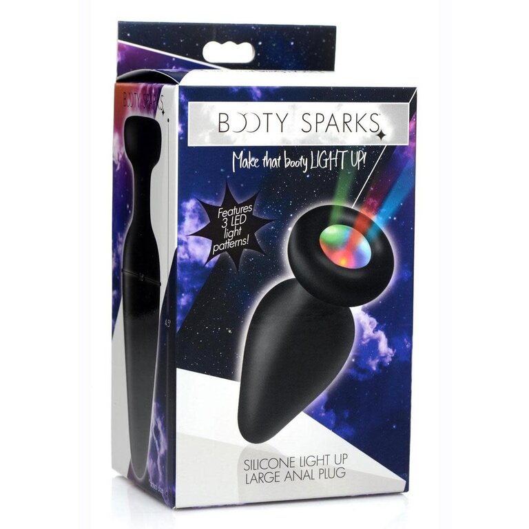 XR BRANDS BOOTY SPARKS SILICONE LIGHT UP LARGE PLUG