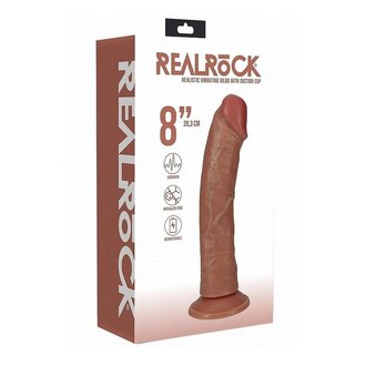 SHOTS AMERICA REALROCK VIBE COCK REG CURVE 8” TAN