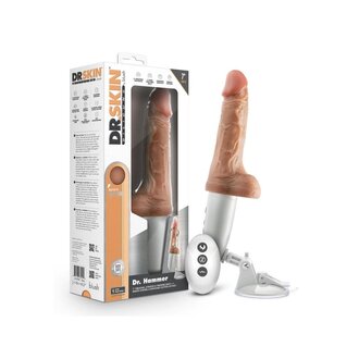 BLUSH NOVELTIES DR SKIN SILICONE DR HAMMER 7IN THRUSTING DILDO W/ HANDLE BEIGE