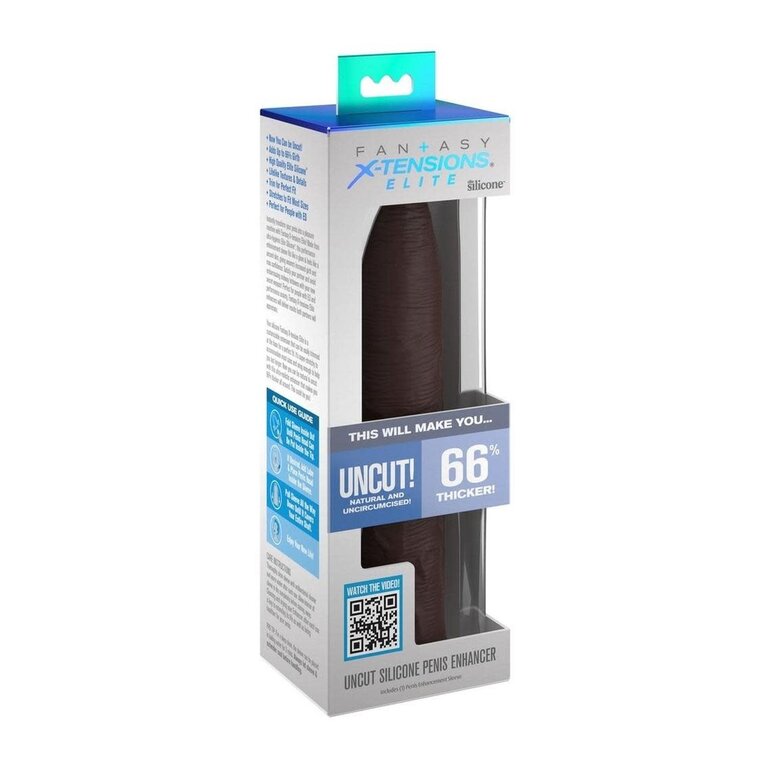 PIPEDREAM FANTASY X-TENSIONS ELITE UNCUT 7IN EXTENSION SLEEVE BROWN