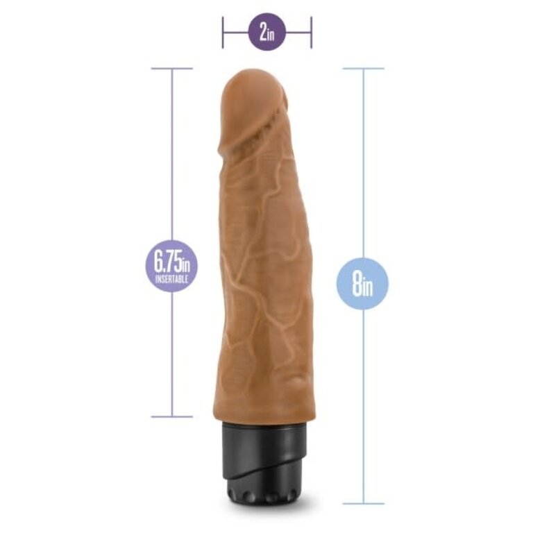 BLUSH NOVELTIES DR SKIN COCK VIBE #14 8 MOCHA "