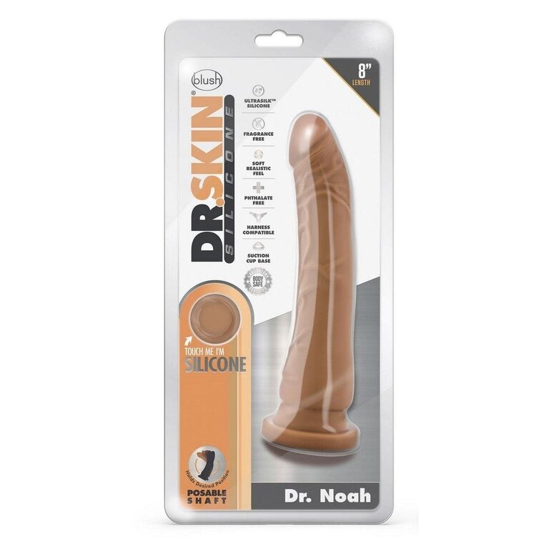 BLUSH NOVELTIES DR. NOAH SILICONE DILDO W/ CUP 8.5 IN