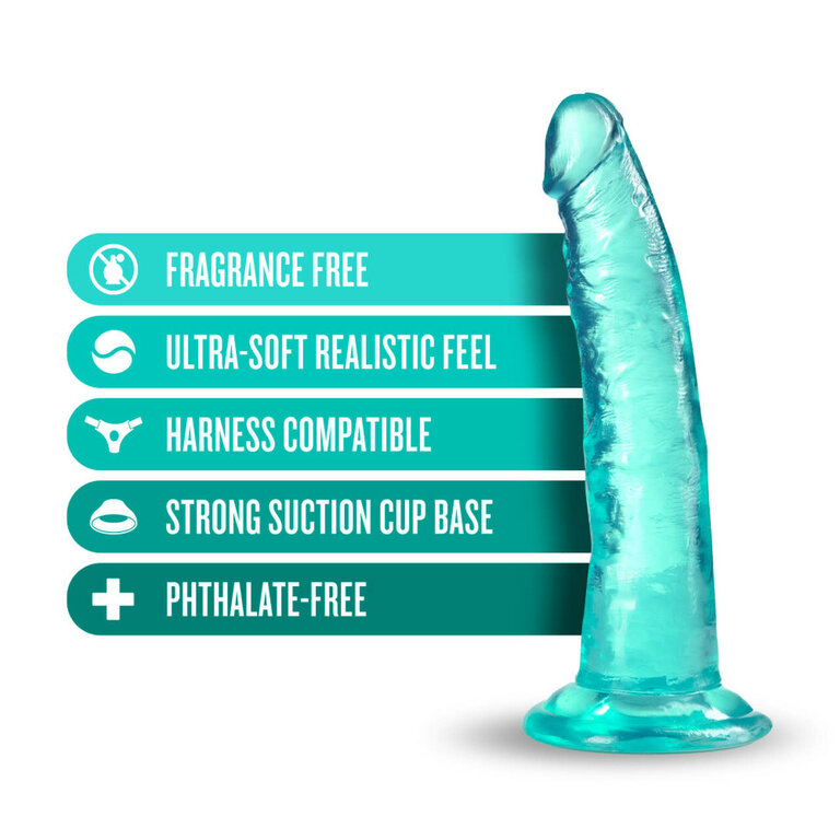 BLUSH NOVELTIES B YOURS PLUS LUST N THRUST TEAL 7.5"