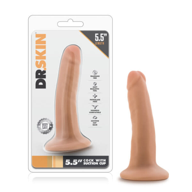 BLUSH NOVELTIES DR SKIN 5.5 COCK W/ SUCTION CUP VANILLA "