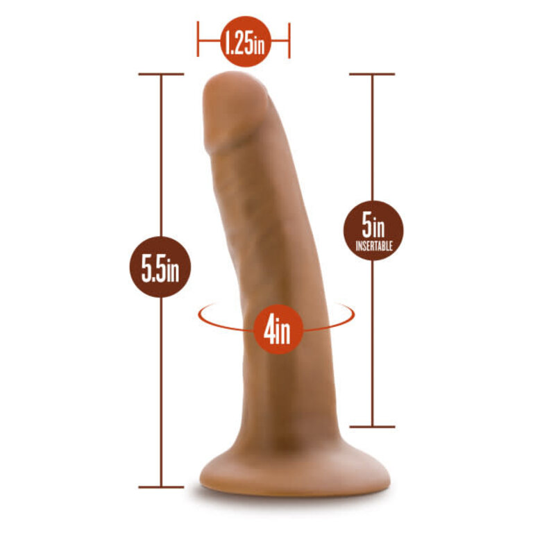 BLUSH NOVELTIES DR SKIN 5.5 COCK W/ SUCTION CUP MOCHA "