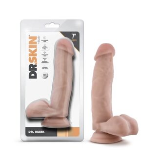 BLUSH NOVELTIES DR. SKIN DR. MARK 7IN DILDO W/ BALLS BEIGE