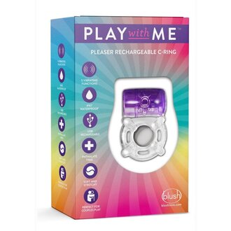 BLUSH NOVELTIES PLAY WITH ME PLEASER RECHARGEABLE COCK RING PURPLE