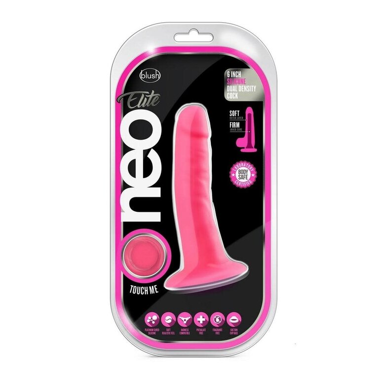 BLUSH NOVELTIES NEO ELITE SILICONE DUAL DILDO 6" PNK