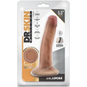 BLUSH NOVELTIES DR. LUCAS SILICONE DILDO W/ CUP 5.5IN CARAMEL