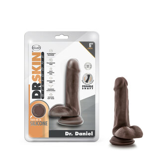 BLUSH NOVELTIES DR SKIN SILICONE DR DANIEL 6.5IN DILDO CHOCOLATE