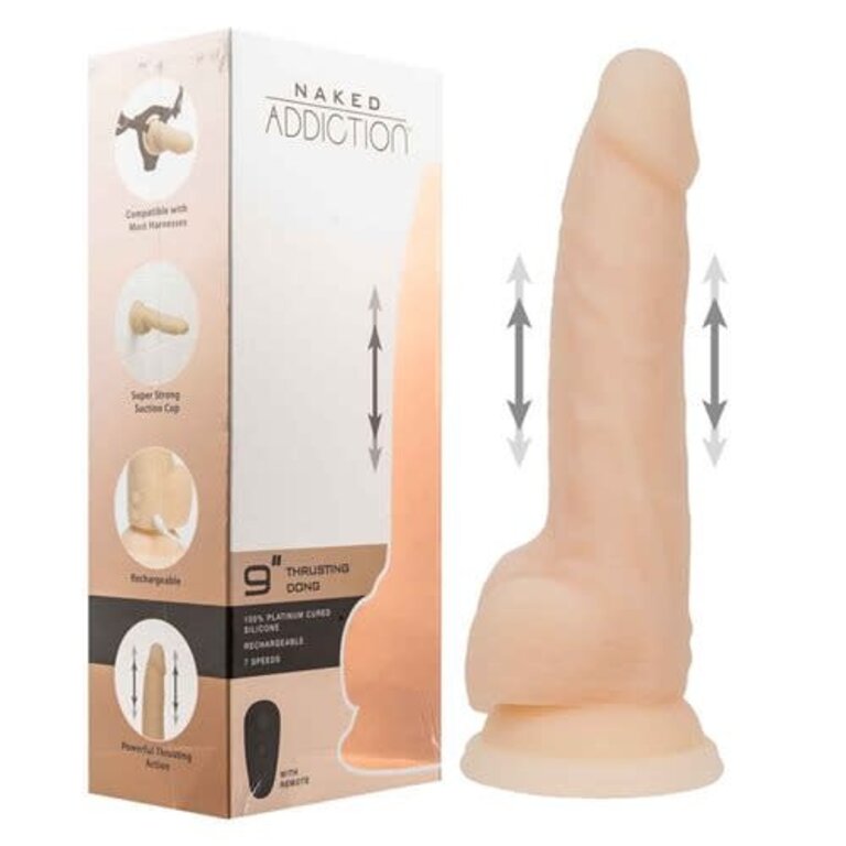 BMS NAKED ADDICTION 9IN THRUSTING DONG