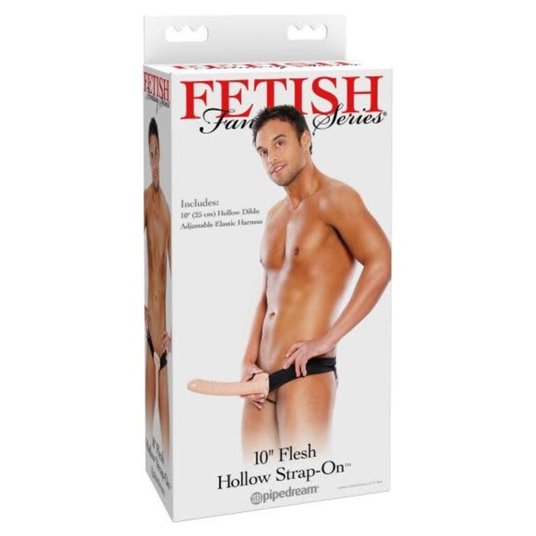 PIPEDREAM 10IN HOLLOW STRAP ON FLESH