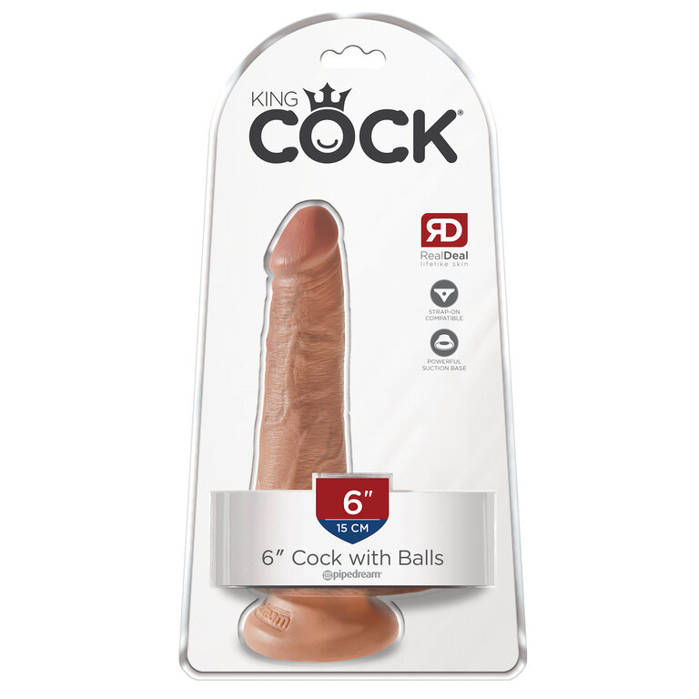 PIPEDREAM KING COCK 6 IN COCK W/BALLS TAN