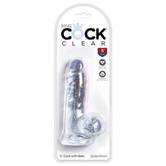 PIPEDREAM KING COCK CLEAR 5 IN COCK W/ BALLS