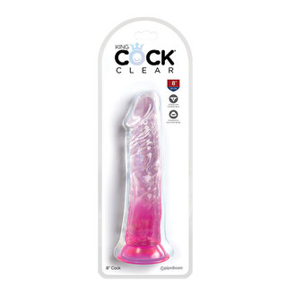 PIPEDREAM KING COCK CLEAR 8IN PINK