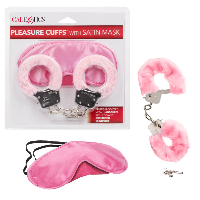 CALIFORNIA EXOTIC PLEASURE CUFFS W/SATIN MASK