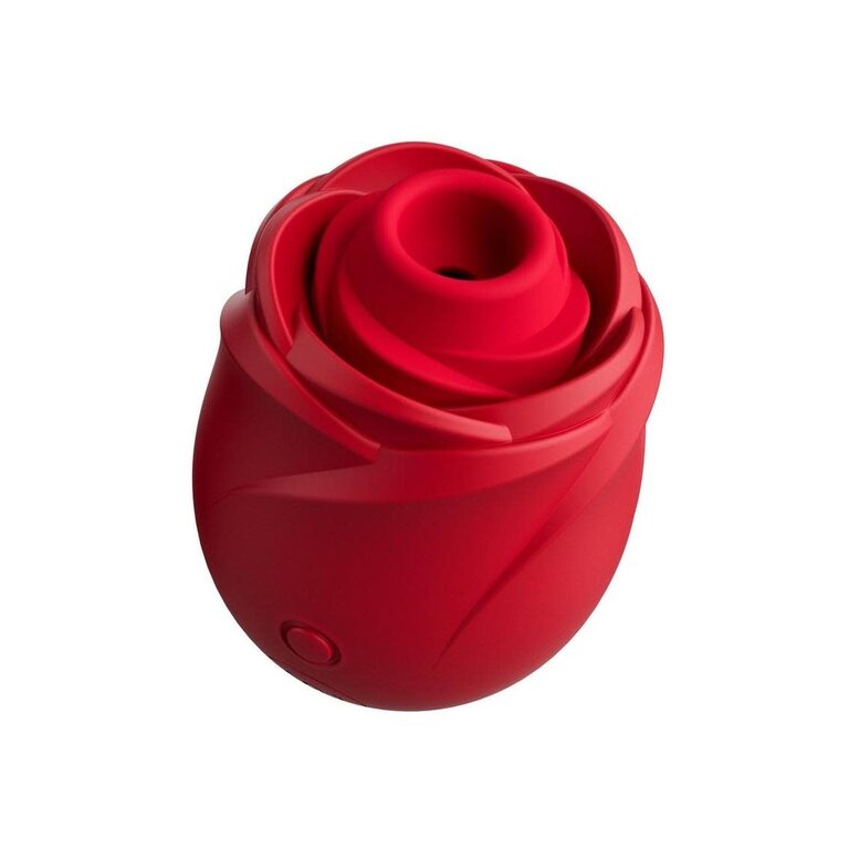 WOW TECH Womanizer Rose Rechargeable Silicone Air Pulse Clitoral Vibrator - Red/Gold