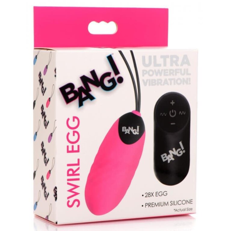 XR BRANDS BANG! SWIRL SILICONE EGG PINK