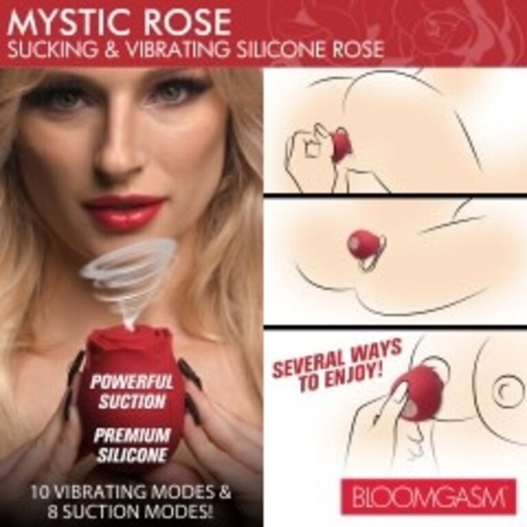 XR BRANDS BLOOMGASM MYSTIC ROSE SUCKI & VIBRATING SILICONE ROSE