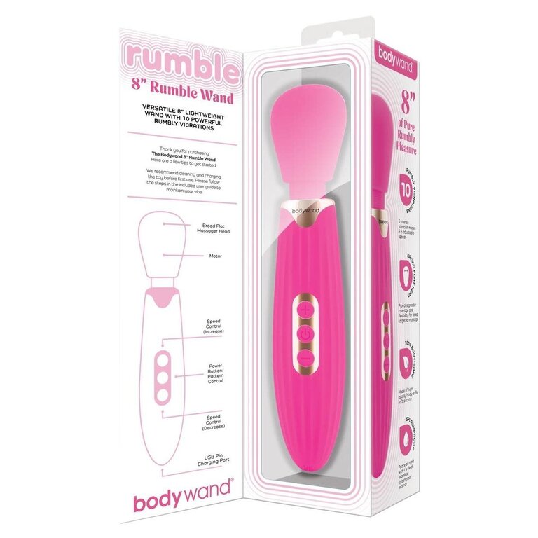 BODYWAND BODYWAND RUMBLE WAND 8" HOT PINK